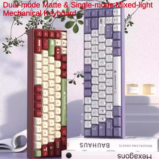 Ajazz AK680 Bàn Phím Cơ Di Động 68 Phím Văn Phòng Đánh Máy Tính Xách Tay Có Dây Mờ Chế Độ Đơn Mix Cầu Vồng ligh Trao Đổi Nóng