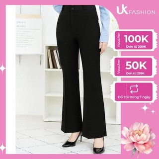 Quần Dài Ống Loe Nữ Thiết Kế UK FASHION Lưng Cao 2 Cúc Tôn Dáng, Chất Vải Cao Cấp Mềm Mịn Đứng Form NKFQU2212001