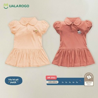 Váy xòe tay bồng Ualarogo chất vải petit cho bé