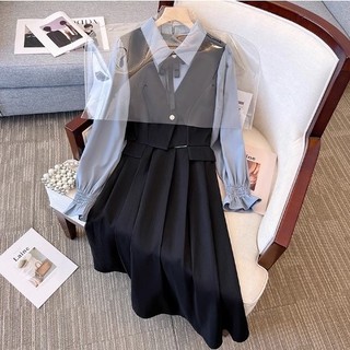 🌸Hàng Order🌸Váy Đầm Bigsize Cổ Sơ Mi Đính Nơ Dáng Gile Xếp Ly Dài Tiểu Thư Nữ Tính🌸 Hàng Quảng Châu