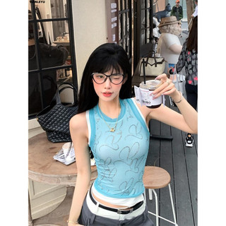 TIANLEYU áo croptop Áo 2 dây áo ba lỗ Thời trang hàn quốc may đo thông thường dramatic phong cách WBX24306ZL 10Z240308