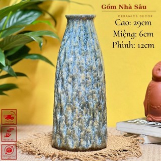 Lọ hoa men hỏa biến gốm sứ Bát Tràng