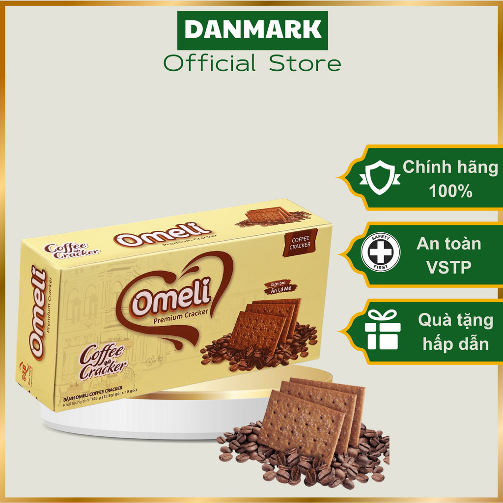 Bánh Quy Cafe OMELI Giòn Tan Ít Ngọt Hộp 128g