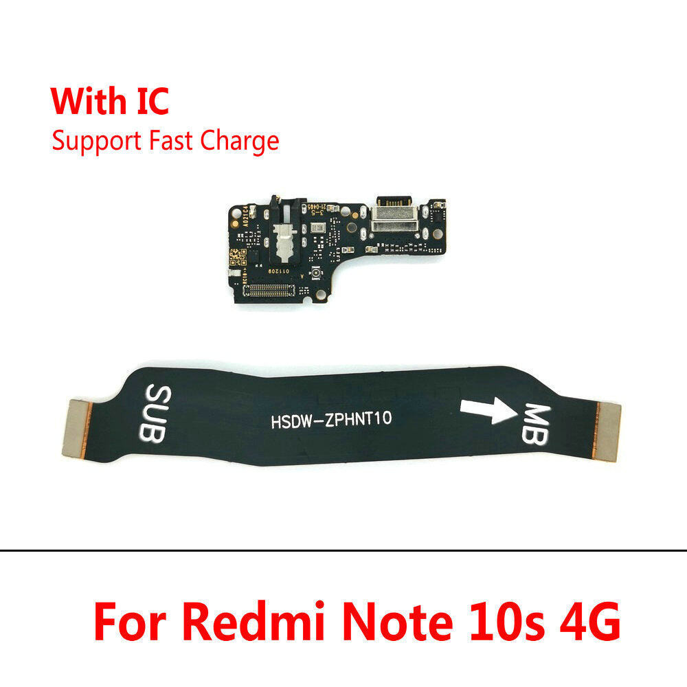 Cổng sạc USB Dock Board Connector Main FPC Bo mạch chủ Cáp mềm cho Redmi Note 10 Pro 10S 4G sạc nhan