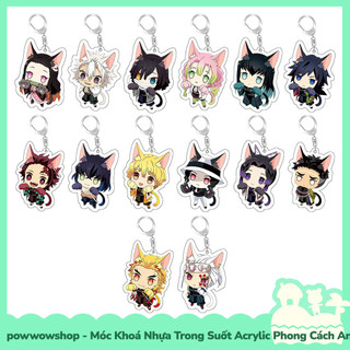 [Sẵn VN - Hỏa Tốc] Móc Khoá Nhựa Trong Suốt Acrylic Phong Cách Nhân Vật Anime Manga Kimetsu No Yaiba Furry MK_ĐH