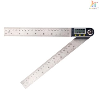 Thước góc hiển thị LCD kỹ thuật số đa chức năng 360° Dụng cụ đo thước đo thước đo thước đo điện tử bằng thép không gỉ có chức năng giữ và không