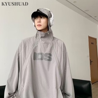 Áo khoác nam KYUSHUAD phong cách Hàn Quốc phong cách fashion ngoài trời dây kéo đôi mỏng che nắng thoáng khí nhanh khô áo khoác chống tia cực tím