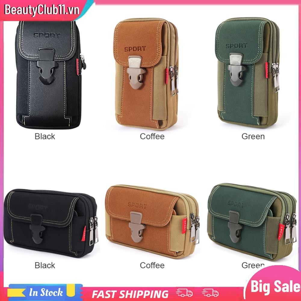 Vải Ngoài Trời Eo Thể Thao Nam Thông Thường Điện Thoại Ví Dây Kéo Thắt Lưng Bum Túi Túi