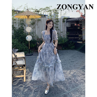 ZONGYAN váy Đầm váy nữ body đầm Phong cách Vintage Stylish Cổ điển WLQ2430GZV 12Z240318