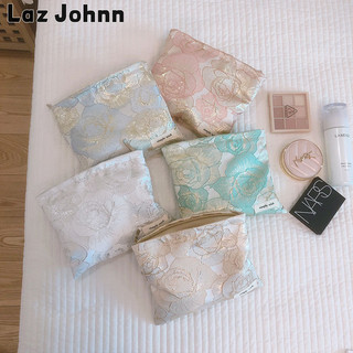 Laz Johnn Túi đựng đồ trang điểm nhỏ thanh lịch Laz Johnn Túi đựng đồ trang điểm hoa hồng màu vàng tinh tế