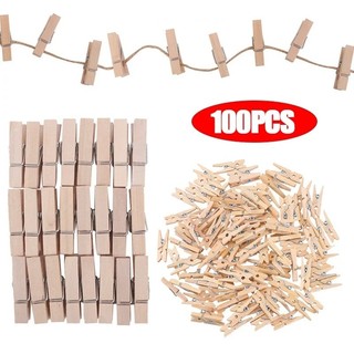 50 / 100 Chiếc Mini Ảnh Kẹp Gỗ Lò Xo Treo Kẹp Khăn Quần Áo Chốt DIY Trang Trí Tường