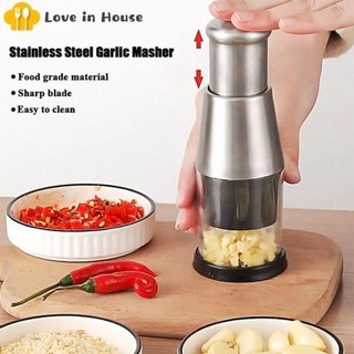 Dụng cụ băm tỏi , nghiền tỏi, nghiền ớt bằng tay thép không gỉ, máy xay tỏi ớt cầm tay mini
