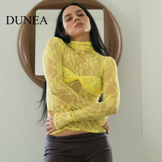 Áo thun ren dài tay phối cảnh gợi cảm DUNEA dành cho nữ