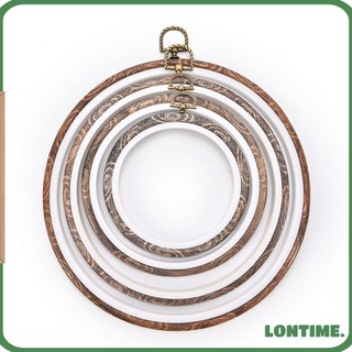 Khung thêu hình tròn làm từ gỗ 12-29cm phong cách vintage