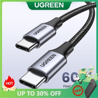 UGREEN Type-C 60W Cáp Sạc USB C Sang USB C Cho iPhone 15 Samsung Xiaomi Air Macbook iPad Pro 12.9 11
