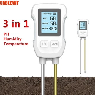 Máy kiểm tra PH đất CABEZANT, Nhiệt kế đất 3in1 kỹ thuật số, Máy phân tích độ ẩm / nhiệt độ PH chịu nhiệt di động Máy đo độ ẩm nhiệt độ PH Trồng trong chậu