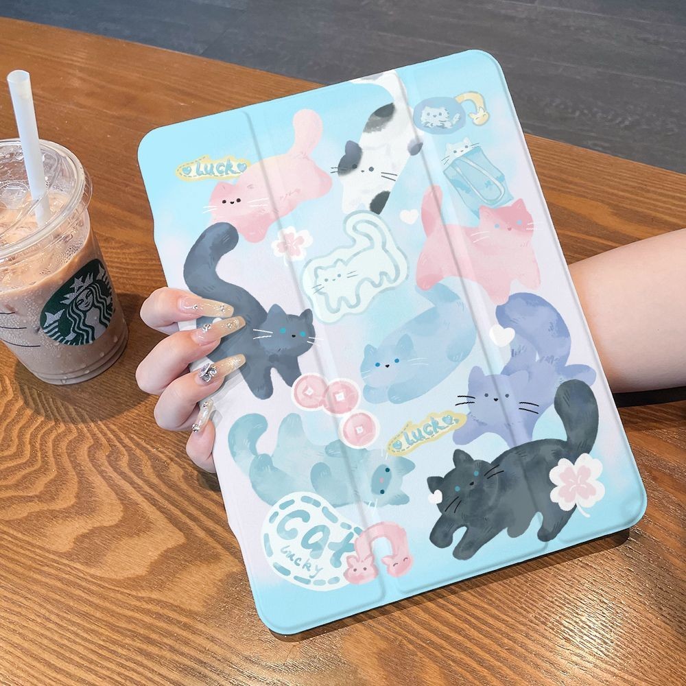 [Ipad air 5] Phim hoạt hình xoay 360 độ Meow Meow Dream iPad gen10 2022 pro11 2021 máy tính bảng iPa
