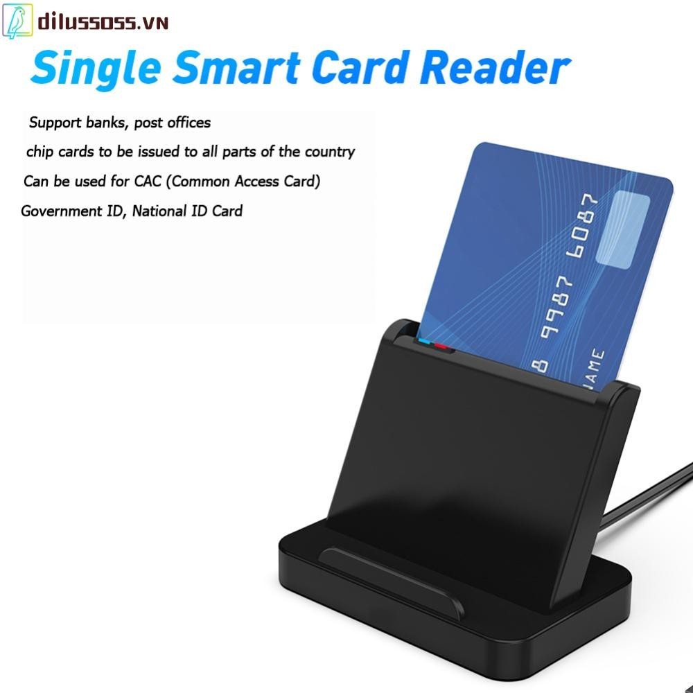 [Dilussoss.vn] SCR816 USB Smart ID IC SIM CAC Card Reader cho Windows 10 8 7 Max OS Linux