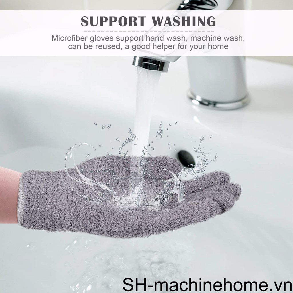 1 / 2 2 Chiếc Găng Tay Vệ Sinh Microfiber Chăm Sóc Xe Rửa Nước Hút Bụi San Hô Nam Dụng Cụ Vệ Sinh Hộ Gia Đình Nhà Cửa