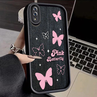 Dành Cho VIVO Y93 Y93s Y91 Y91i Y95 Y81 Y81i Y83 Ốp Lưng Bướm Hồng Mắt Thiên Thần Bước Vỏ Mỏng Chống Sốc Làm Dày Tất Cả Các Vỏ Bảo Vệ Bao Gồm