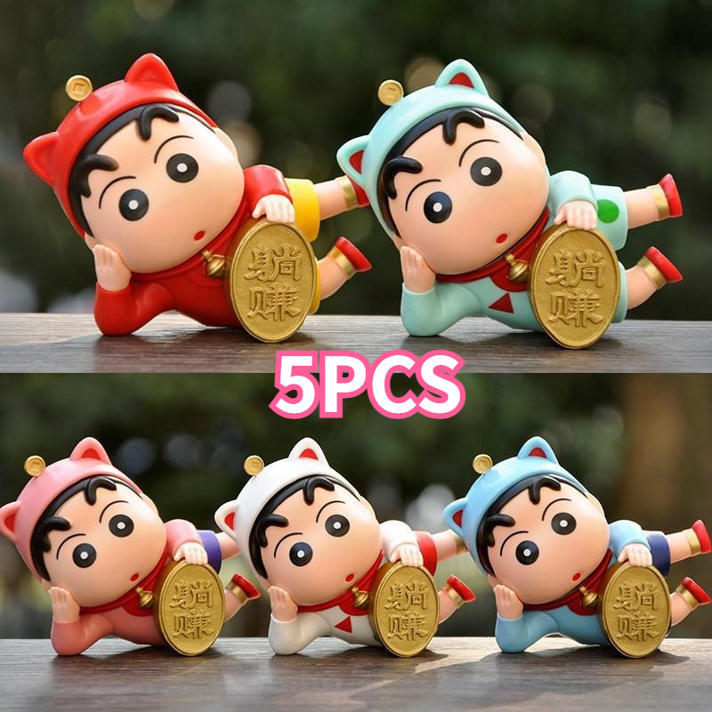 5 Chiếc May Mắn Crayon Shin-chan Hành Động Các Bức Tượng Nhỏ Kiếm Tiền Ô Tô Để Bàn Đồ Trang Trí Đồ Chơi Hoạt Hình Dễ Thương Mô Hình Búp Bê Quà Tặng Sinh Nhật Cho Bé Trai Bé Gái