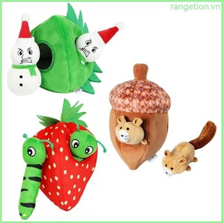 Ran Dâu Giáng Sinh Tuyết Tương Tác Squeaky Hide Seek Hoạt Động Sang Trọng Sloth Đồ Chơi Cho Chó Squeaky Sang Trọng Đồ Chơi Cho Chó