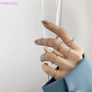 Pinkcool nhẫn bộ thiết kế ban đầu vàng tròn rỗng hình học nhẫn nữ thời trang xoắn vòng chung nữ trang sức punk hot