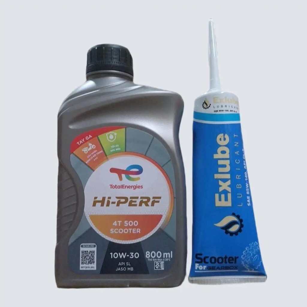 nhớt total 10W30 cho xe tay ga chai 800ml kết họp nhớt lap xe tay ga 120ml
