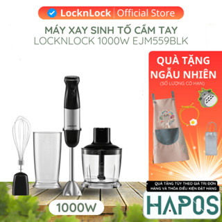 Máy xay sinh tố LocknLock cầm tay 1000W Speed Hand Blender EJM559BLK 500ml 600ml - Chính Hãng - HAPOS MALL OFFICIAL