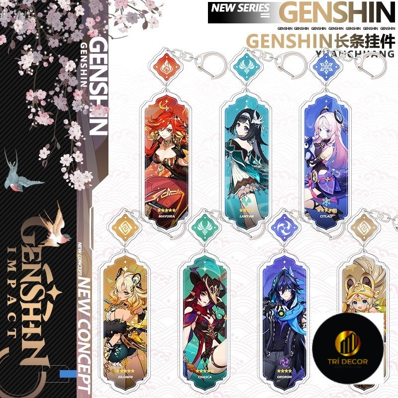 Genshin Móc Khóa Iansan Ororon Chasca Citlali Xilonen Mavuika Acrylic Mặt Dây Chuyền Móc Khóa Bộ Sưu
