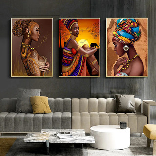 Người Phụ Nữ Châu Phi Tranh Canvas Đẹp Đen Nữ Nghệ Thuật Treo Tường Poster Phòng Khách Hiện Đại Nội Thất Hình Ảnh Thẩm Mỹ Cho Trang Trí Nhà