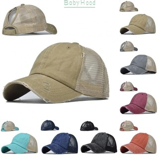 【Big Discounts】Men Women Trucker Hat Washed Mesh Back Baseball Cap Adjustable Solid Dad Hats#BBHOOD