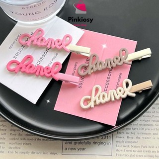 Kẹp tóc mỏ vịt kẹp mái kim loại đính chữ sang chảnh màu sắc ngọt ngào
