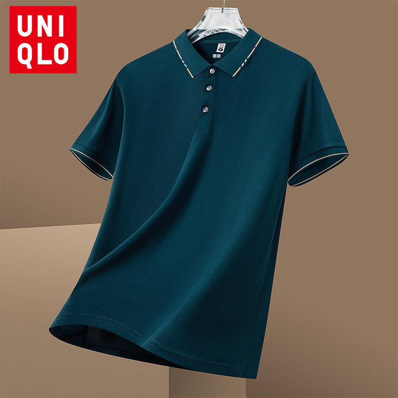 Áo thun nam ngắn tay mùa hè Uniqlo M-5XL có áo sơ mi cổ cuộn