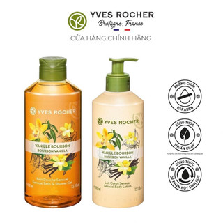 Combo Làm Sạch Và Dưỡng Ẩm Yves Rocher Bourbon Vanilla Sensual Body Lotion 790ml