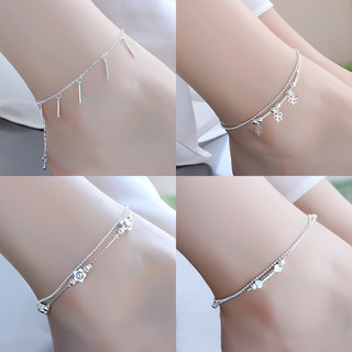 Bạc Màu Tem Anklets Nữ Chân Dây Xích Liên Kết Quyến Rũ Vòng Tay Bãi Biển Phụ Kiện Trang Sức Thời Trang