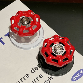 Magsafe Từ Hút Chân Đế Hoạt Hình Dễ Thương Túi Khí Điện Thoại Di Động Cố Định Vòng Khóa Máy Tính Để Bàn Hoa Văn Vòi Đỏ Hấp Thụ Từ Tính