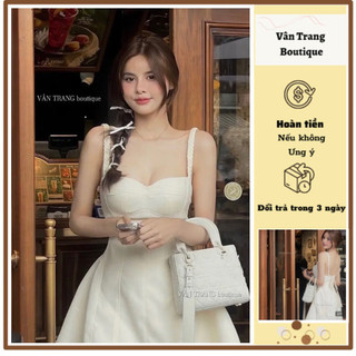 T65 Váy hai dây tết đầm cup ngực dáng chữ A váy thiết kế tiểu thư sang chảnh dự tiệc