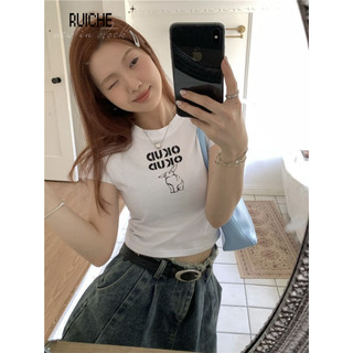 RUICHE áo phông áo thun nữ croptop baby tee Fashion Cute Dễ thương Trendy WCS2430JZJ 12Z240320