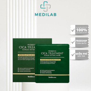 Mặt Nạ Thạch Rau Má Cho Da Mụn WellDerma Premium Cica Treatment Repair Fitting 25g