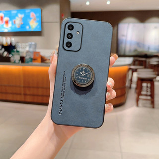 Ốp Nhẫn Da Sang Trọng Cho Samsung Galaxy A15 A25 A35 A55 5G Có Chân Đế Giá Đỡ Điện Thoại Chống Sốc Mặt Sau Cứng Vỏ Điện Thoại Di Động Vỏ Bảo Vệ Camera