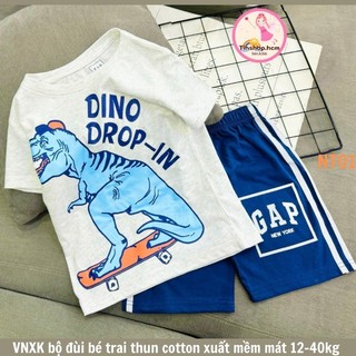   VNXK  Đồ bộ bé trai size đại quần áo cộc tay thun cotton xuất dư mền mịn mặc mát 10kg đến 40kg NT01 