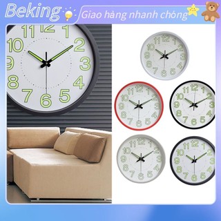 Đồng hồ treo tường kim trôi Quartz có Kính 30cm dạ quang Beking