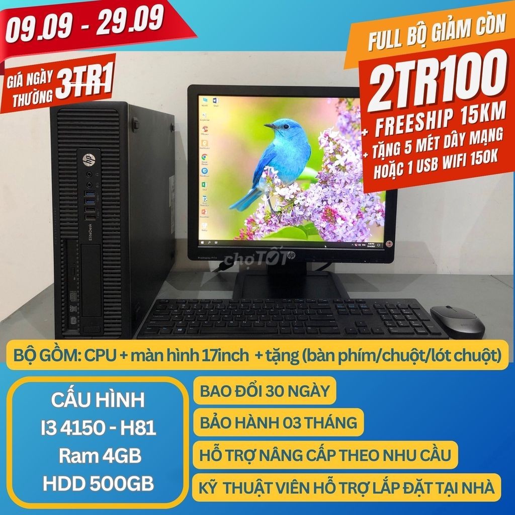 Full Bộ I3 4150, main H81, ram 4GB, ổ HDD 500GB màn 17inch | BigBuy360 - bigbuy360.vn