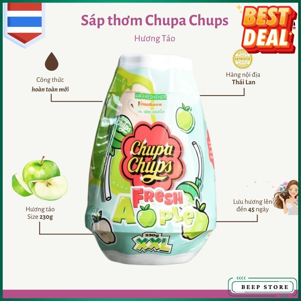 Sáp thơm Chupa Chups Thái Lan mùi hương hoàn toàn tự nhiên size lớn 230g