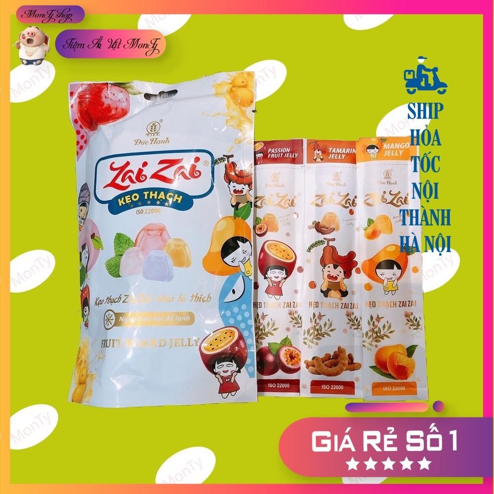 [ Tiệm ăn vặt Monty ] 300 gram KẸO THẠCH ZAIZAI + gói 700Gr phiên bản thạch thẻ dài