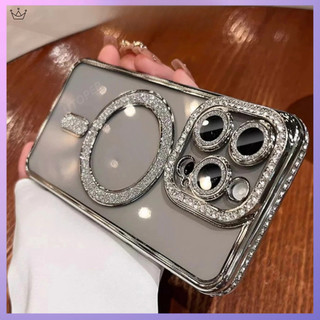 Ốp Điện Thoại Đá Thời Trang Có Kính Bảo Vệ Camera Phía Sau Hỗ Trợ Sạc Không Dây Cho iPhone 11 15 12 13 14