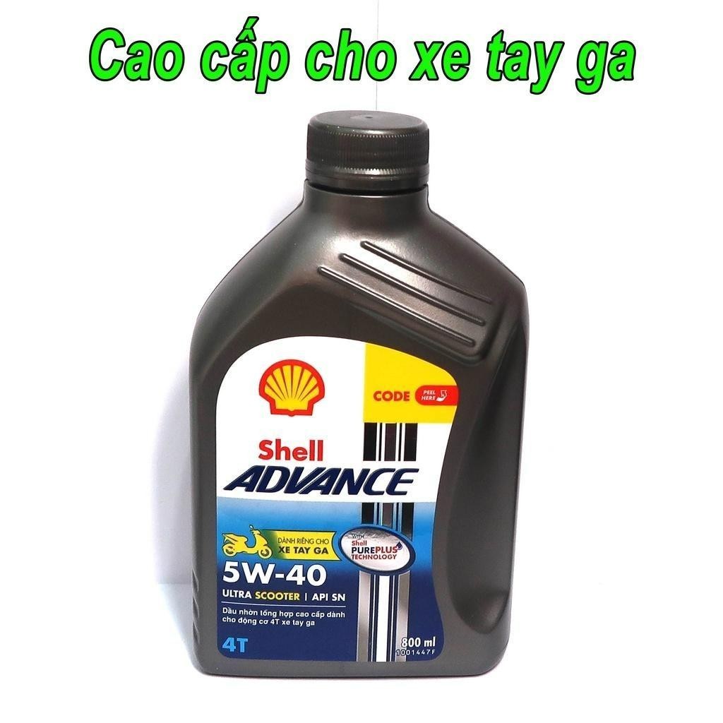 Nhớt SHELL xe tay ga 100% tổng hợp SHELL Advance Ultra Scooter 5w40 chính hãng