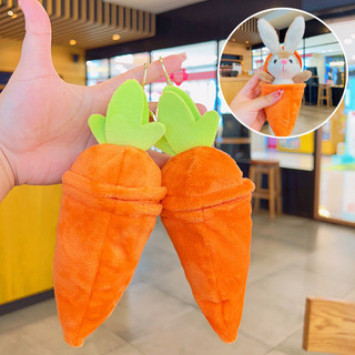 Sáng tạo dễ thương Cà rốt và thỏ Búp bê sang trọng có thể tháo rời Mặt dây chuyền cà rốt thỏ biến hình