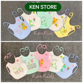 Yếm ăn dặm xỏ tay loại cột/ dán 2 lớp chống thấm Mintuu (size lớn/ nhỏ) KEN STORE